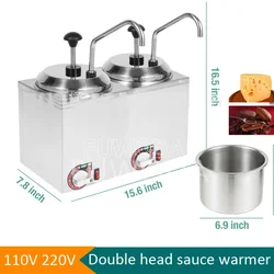 Jam Warming Machine Nacho Cheese Warmer Commercial Home Electric Fudge Sauce Butter Dispenser With Pump Chocolate Melting Maker