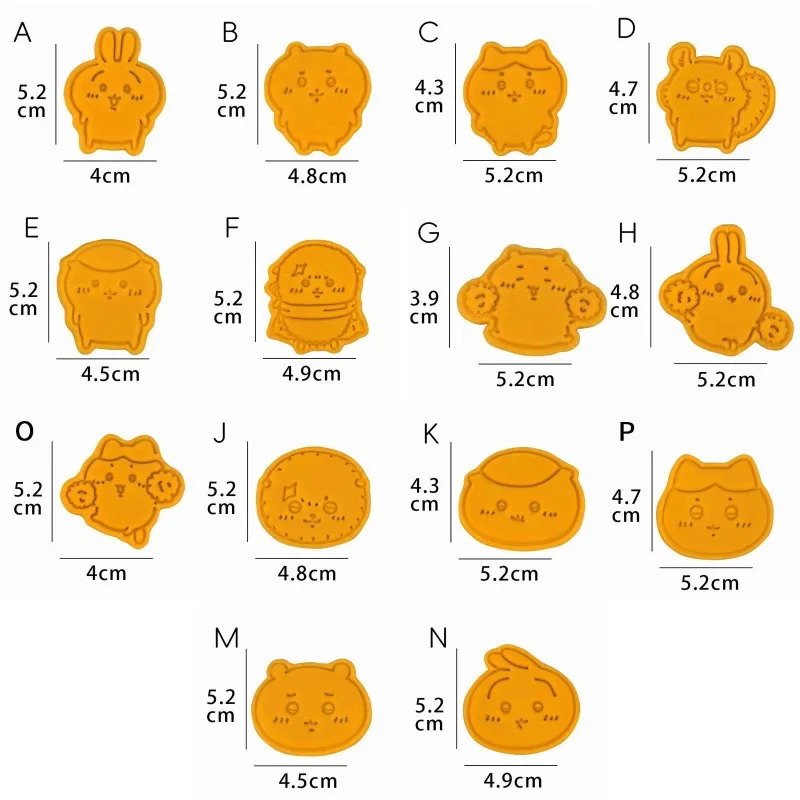 Anime Cartoon Kawaii Chiikawa Mould Baking Press Forming DIY Easy To Clean Not Resistant To High Temperature Convenient To Use