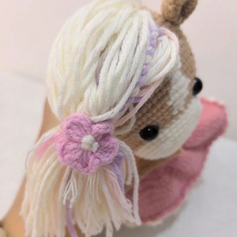 Giocattoli di cavallo ripieni all'uncinetto per bambini Bambola di cavallo di peluche lavorata a maglia in cotone morbido Mini bambola da coccole kawaii per giocattolo educativo precoce appena nato
