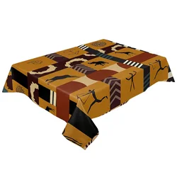 African Tribe Print Rectangle Tablecloth Holiday Party Decorations Reusable Waterproof Tablecloth Kitchen Dining Table Decor