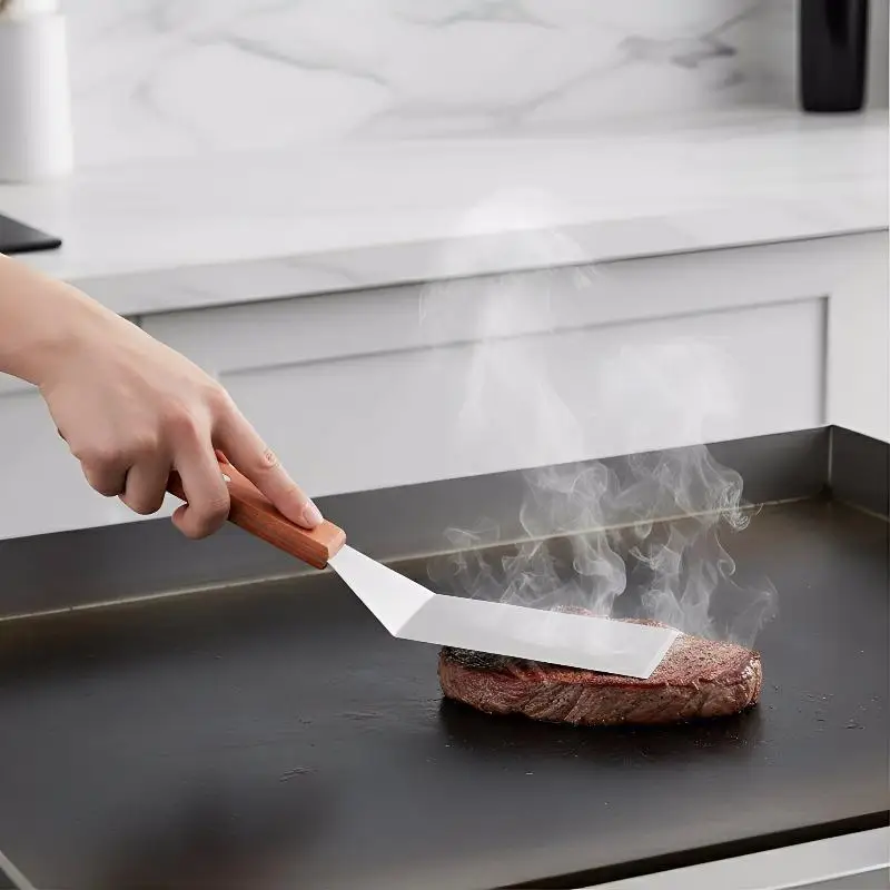 NEW! Stainless Steel Spatula And Grill Scraper Non Stick Durable Barbecue Cooking Tools Pizza Shovel Pancake Beef BBQ Utensils