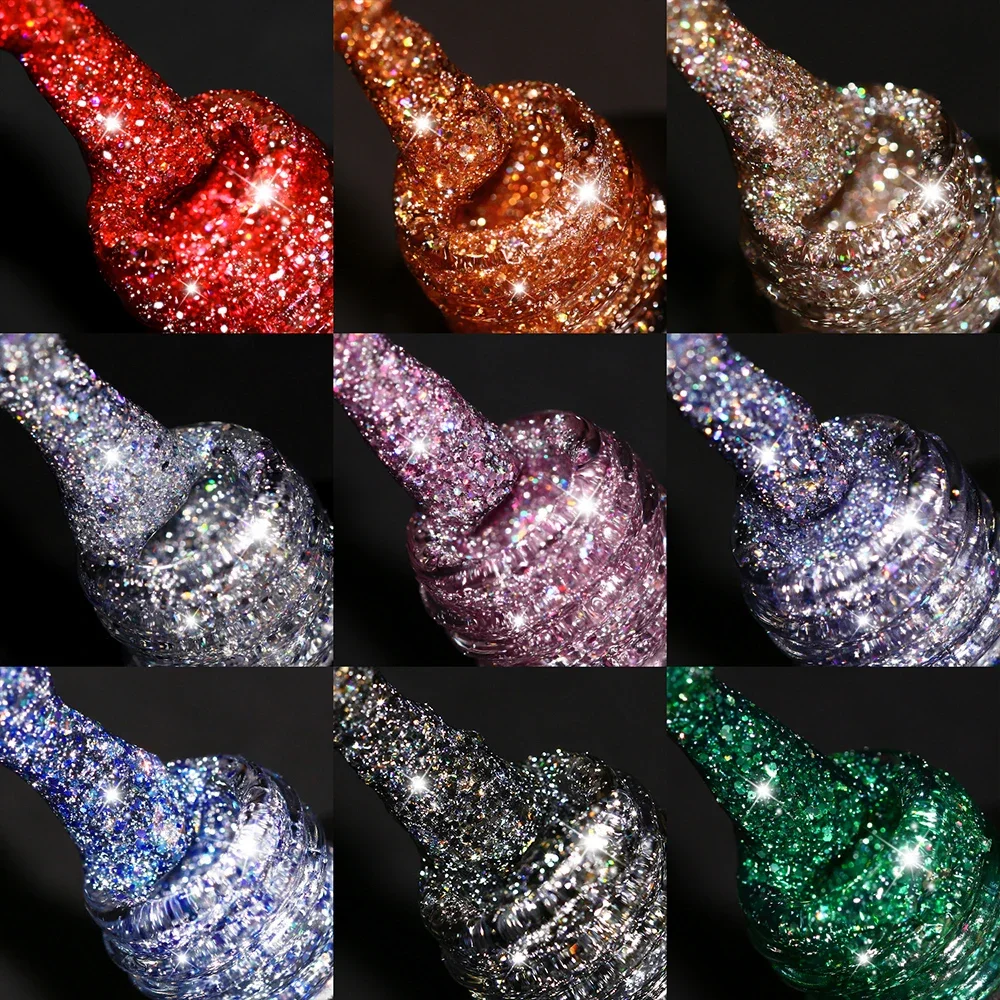 YOKEFELLOW Platinum Glitter Nagellak Sparkly Glanzende UV LED Losweken Rood Zilver Gel Polish Thuis DIY Manicure Nagelsalon Vernis