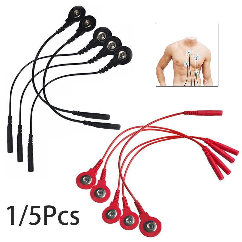 Standard Electrode Lead Wires Cables Electrode Wires DC Head 2mm Snap 3.5mm Plug For Tens/Ems Massager Therapy Electrode Gloves