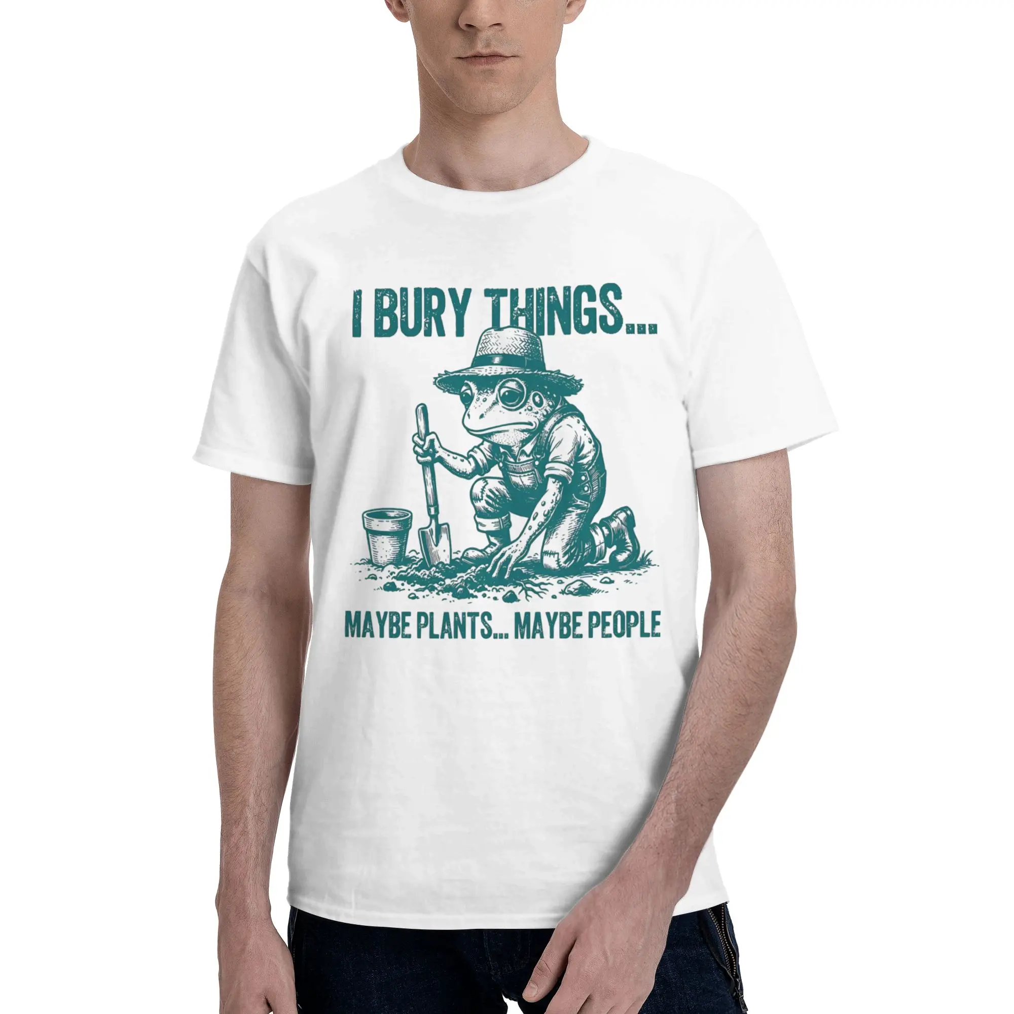 Mens Womens I Bury Things Maybe Plants Maybe People Frog T Shirt Pure Cotton New Arrival T-Shirt  Clothing Outfits