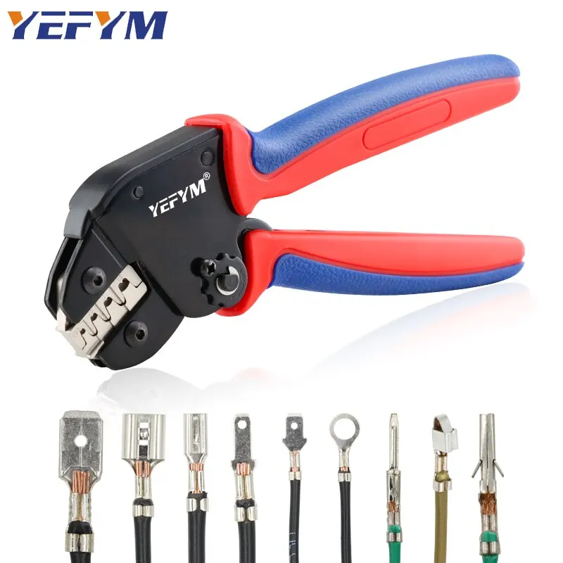 Crimping Mini Pliers YM for XH2.54/DuPont/2.8/4.8/6.3/Non-Insulated/Ferrule Tube Terminals Ratchet 175mm Crimper Tools YM-58BS