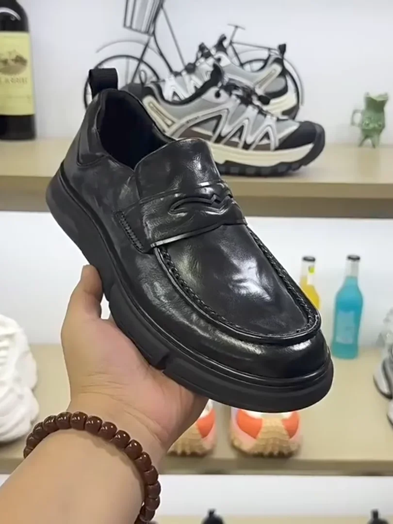 

New 132H1 Men's Casual Comfortable Pure Leather Shoes High Quality Fashionable Versatile Stylish Trendy High-End Feeling
