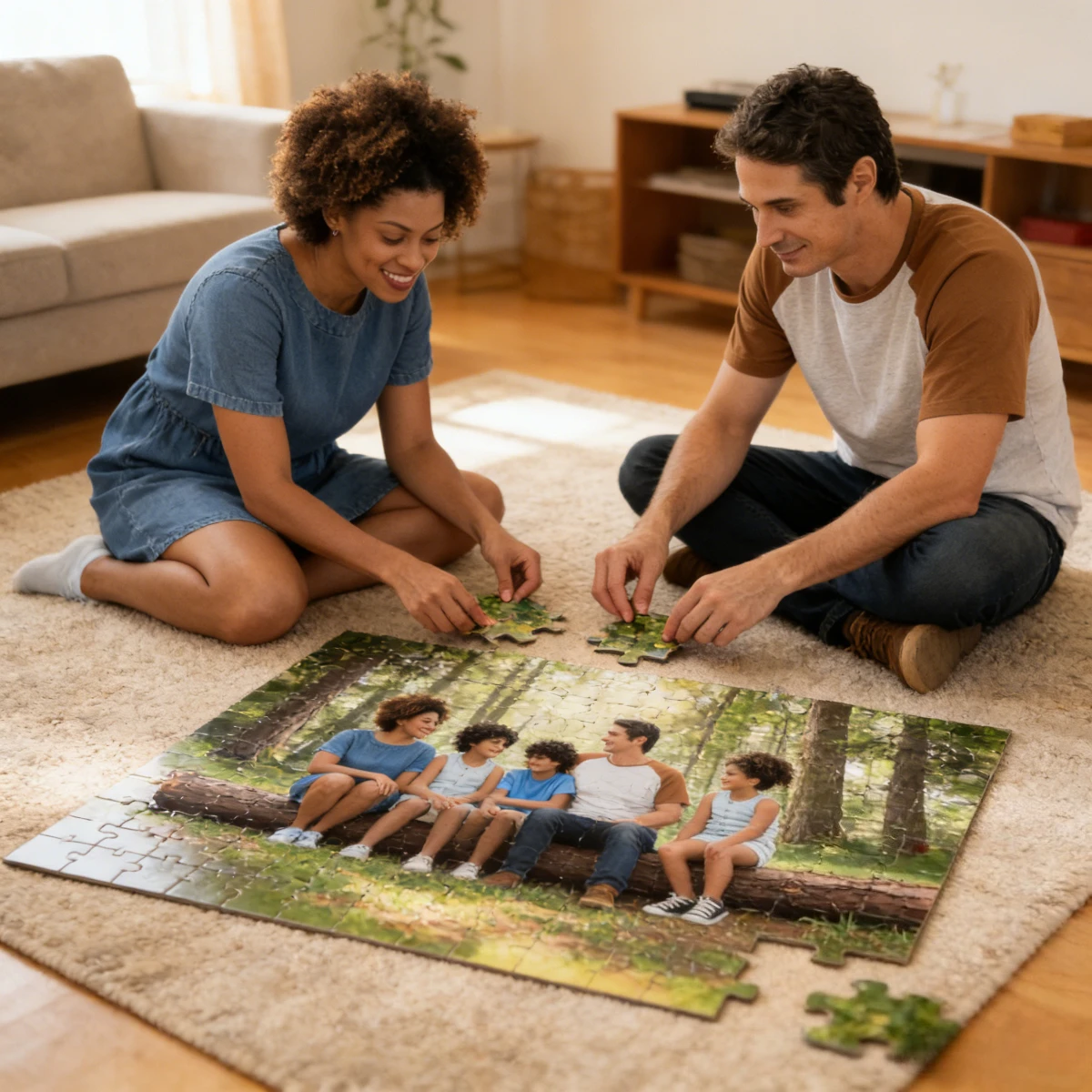 

1pc Custom Photo Single Portrait Wooden Jigsaw Puzzle,Ideal Anniversary,Wedding,Birthday,Valentine Gift For Family Friends