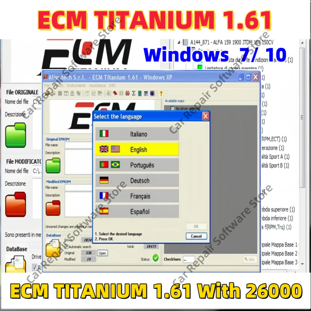

Программное обеспечение для программирования ЭБУ ECM TITANIUM 1.61 с драйвером 26000 ECM 18259 Драйверы для электронного инструмента Регулировка параметров ЭБУ Windows 7/10
