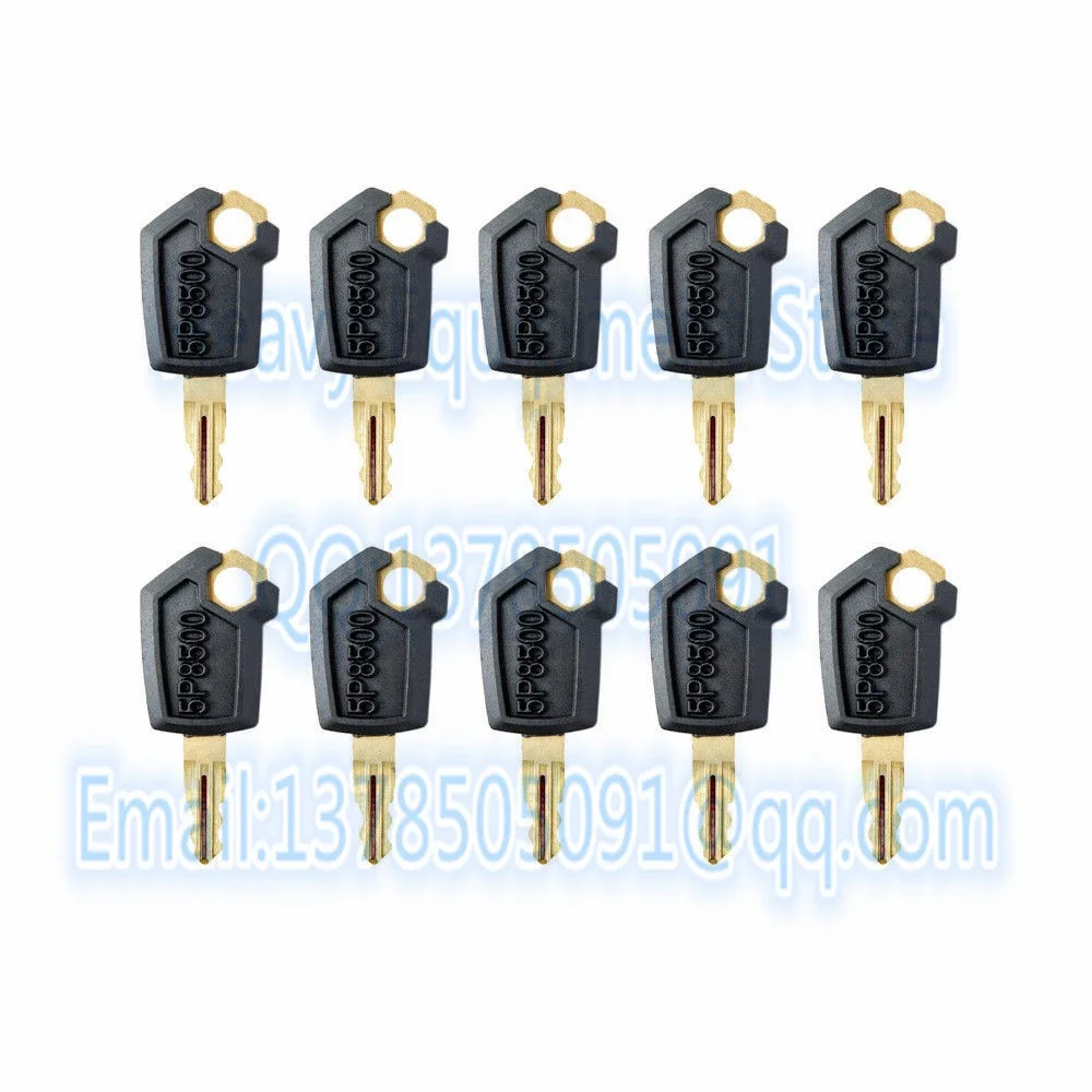 10 PCS iron Key For Caterpillar CAT Heavy Equipment Ignition Loader Excavator Dozer Metal & Plastic Black & Gold new