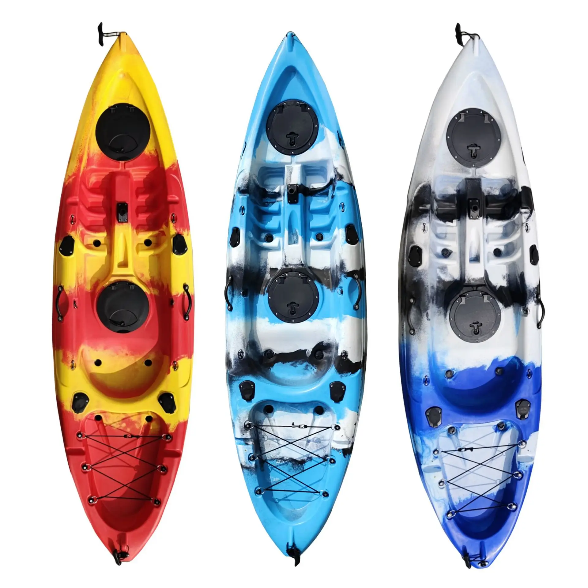 Outdoors 9FT Single Fishing Kayak Canoe Hull Material Beginner-Friendly Plastic Water Sports Boat for River