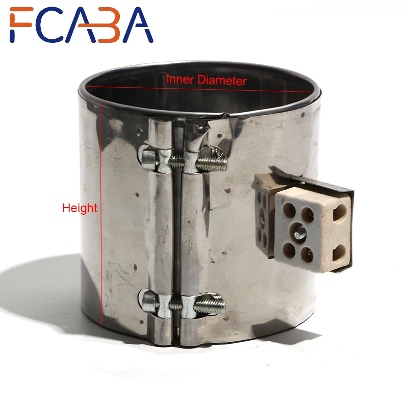 FCABA Stainless Steel Electronic Band Heater 85mm Inner Diameter 40~80mm Height 110/220/380V 320W~600W Industrial Heating Part