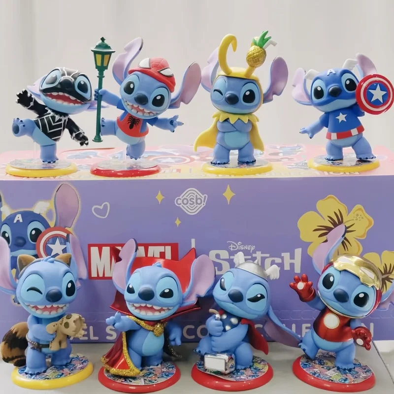 

Новые популярные игрушки Мстители Marvel и Стич Joint Edition серии слепая коробка креативный стежок аниме персонаж ручной орнамент игрушки