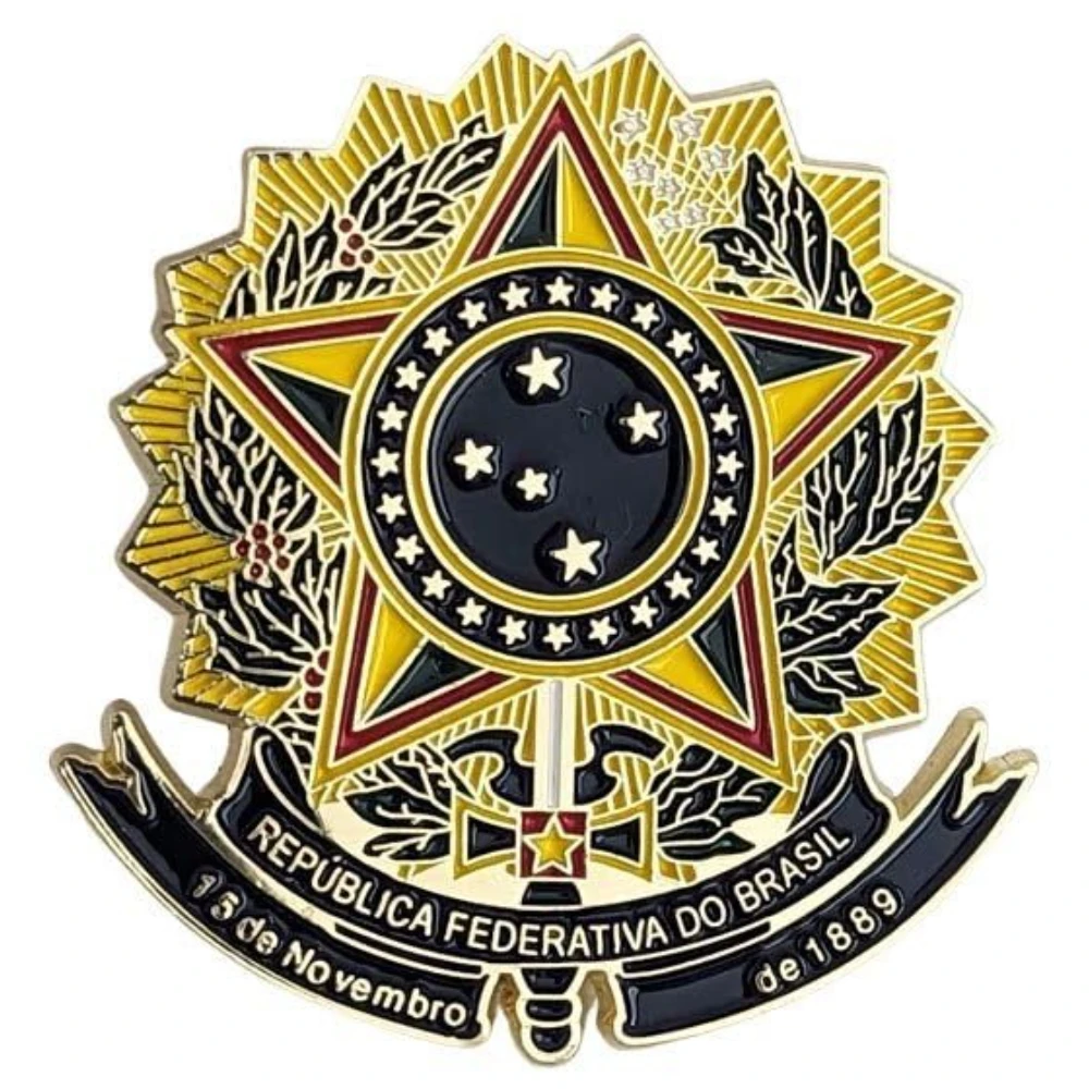 Empire of Brazil Metal Brooch History Military Fans Collection Pins Decoration Crafts