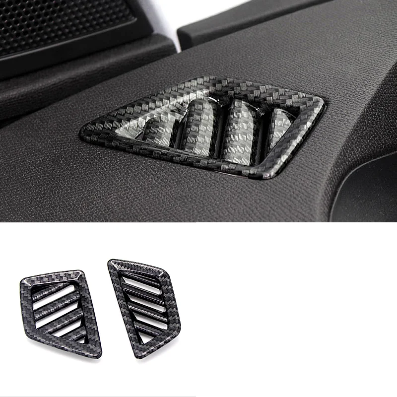 carbon fiber Car Dashboard Air Vent Frame Trim Outlet Chrome Decoration for Peugeot 3008 5008 2017 2018 2019 2020 2021 gt auto