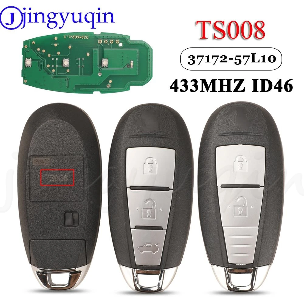 Jingyuqin TS008 37172-57 l1 0 pilot z kluczykiem samochodowym 433MHz ID46 dla Suzuki Swift SX4 Vitara S-Cross 2010 2011 2012 2013 2014 2015