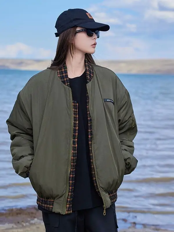 

Мужская куртка-бомбер в стиле милитари, весна-осень, новая, в американском ретро-стиле, оверсайз, трендовая, для уличной моды