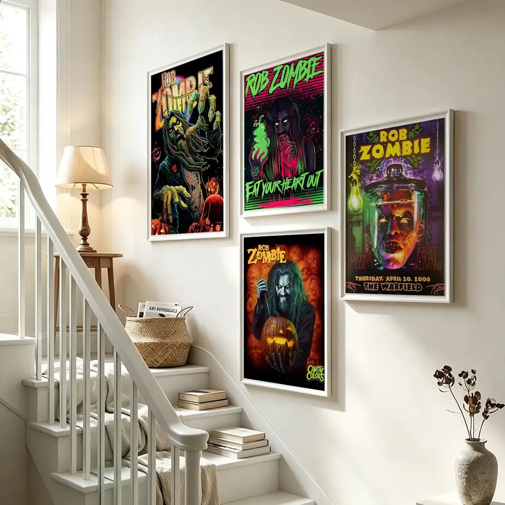 band Rob Zombie Poster Poster HD Waterproof Self-adhesive Art Print Wall Decor for Bedroom Living Room Gift