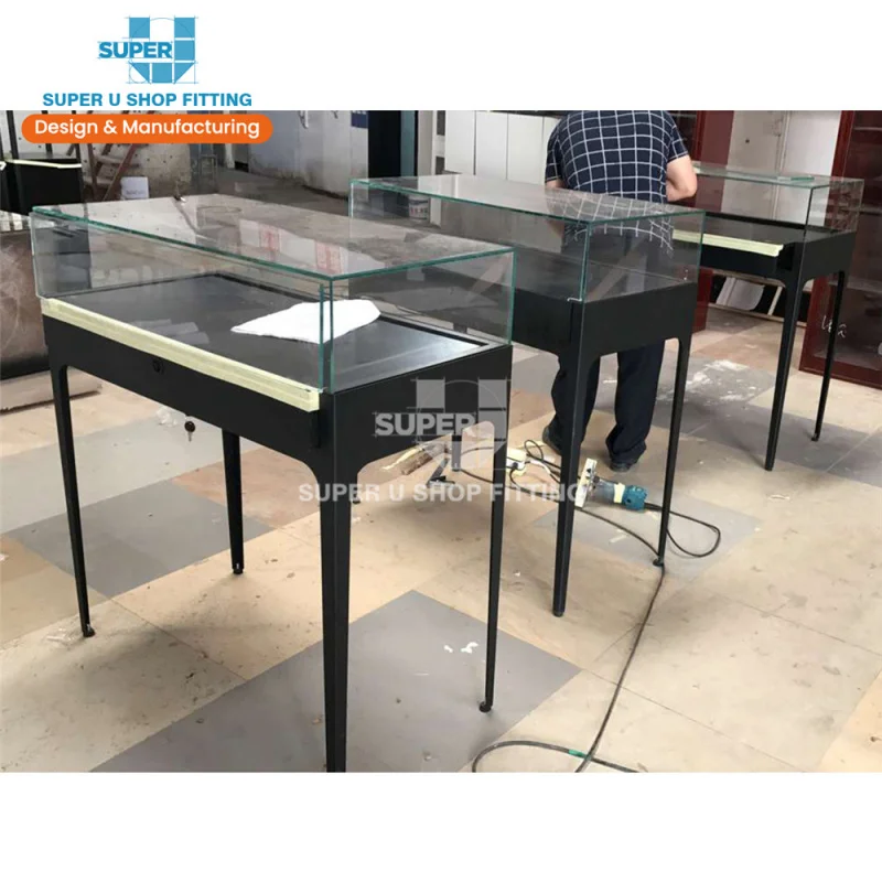 (customized)Customized Frameless Jewelry Store Showcase Cabinet Jewellery Store Display Counter Table Jewelry Shop Furniture