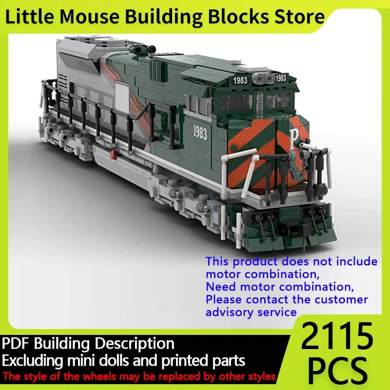 City Car Model MOC Building Bricks SD70ACE Diesel Locomotive Train Modular Technology Gifts Holiday Assemble Children Toys Suit