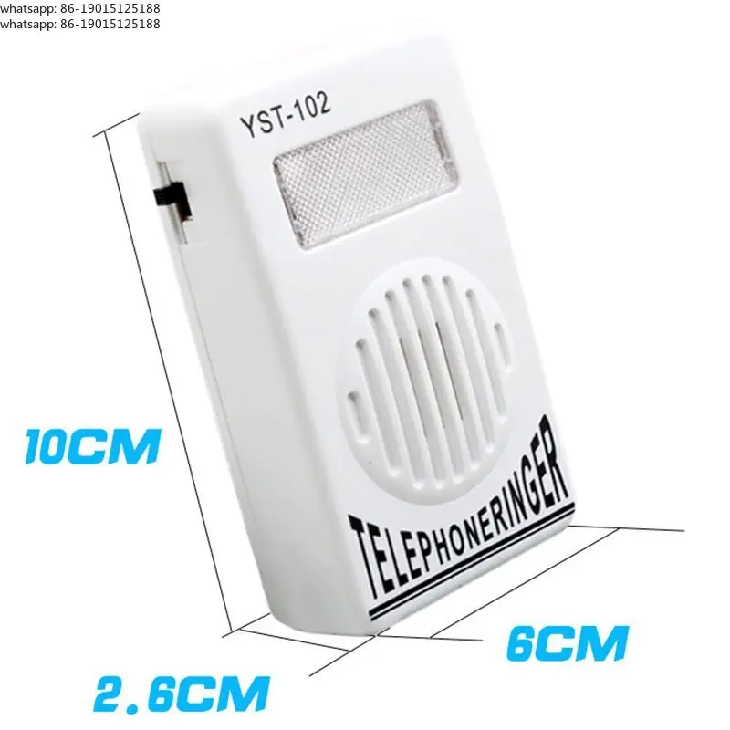 Adjustable Volume Loud Telephone Ring Speaker Bell Ringer and Ringtone Amplifier with Red Flashing Light for Landline Telephone