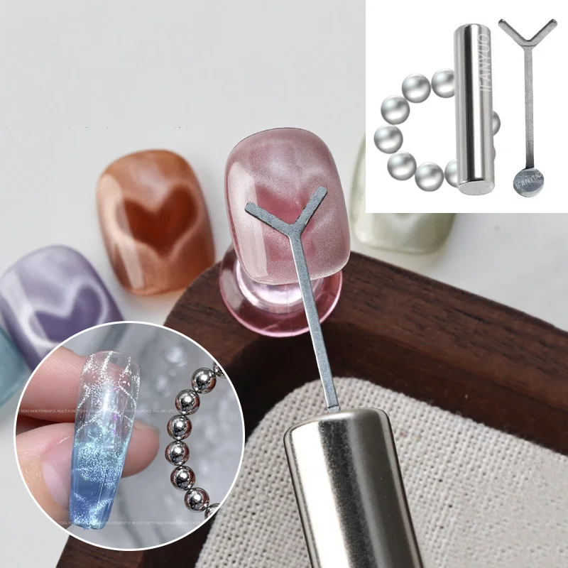 

Heart Nail Strong Effect Magnet Y-shape Cat Eye Nail Magnet Set Love Pattern Magnet Suitable for DIY Gel Polishing Magnetic Tool