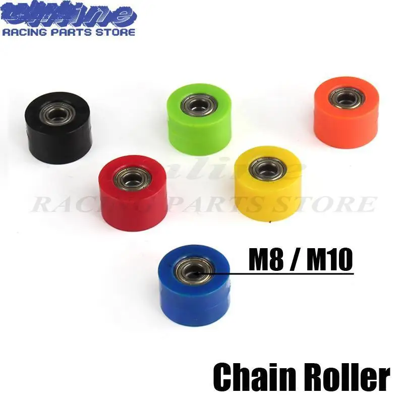 Motosiklet motosiklet 8mm veya 10mm zincir makaralı gergi kasnağı tekerlek kılavuzu XR CR CRF 125 250 450 Pit Pro Dirt Bike Motocross