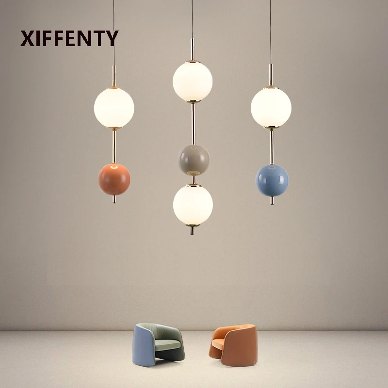 

Small Ball Chandelier LED Pendant Lamp for Bedroom Bed Living Room Study Interior Decoration Light