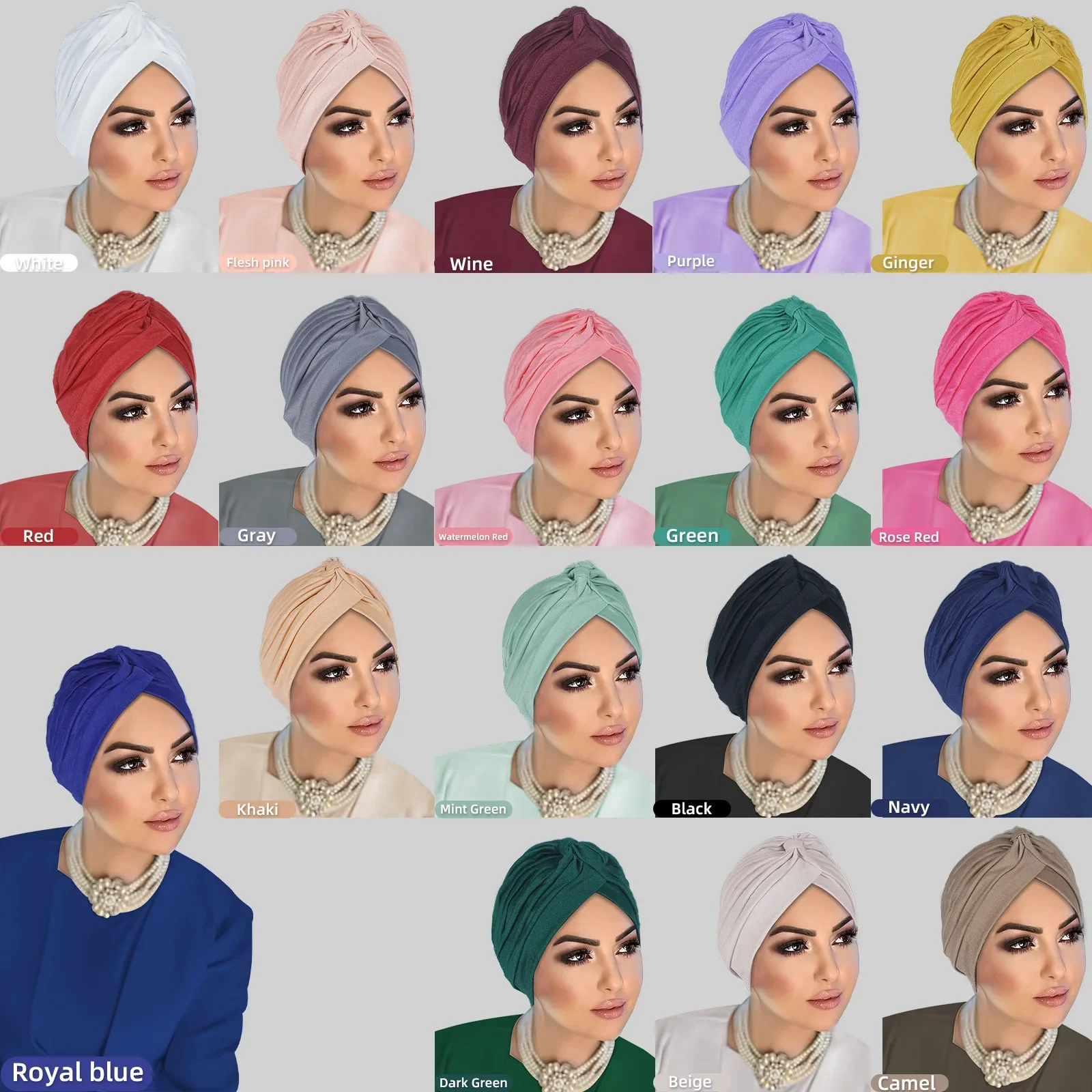 4pcs Indian Hat Pleated Muslim Hijab Women Chemo Cap Stretch Beanies Bonnet Hair Loss Headscarf Islamic Head Wrap Turbante Mujer