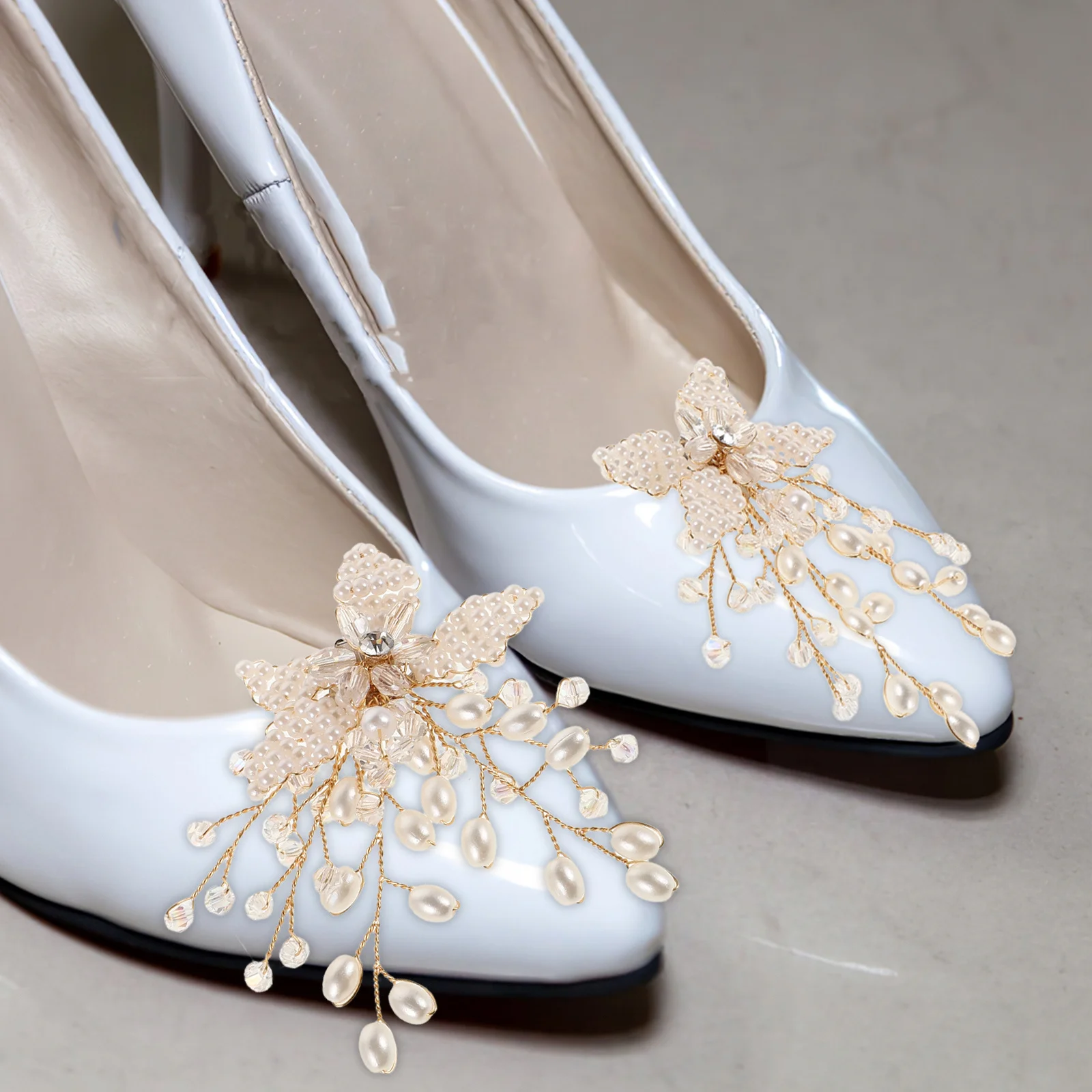 

1Pair Crystal Shoe Buckle Elegant Delicate Bows Charm Detachable for Wedding High Heels Women Dress Shoe Clips Rhinestones