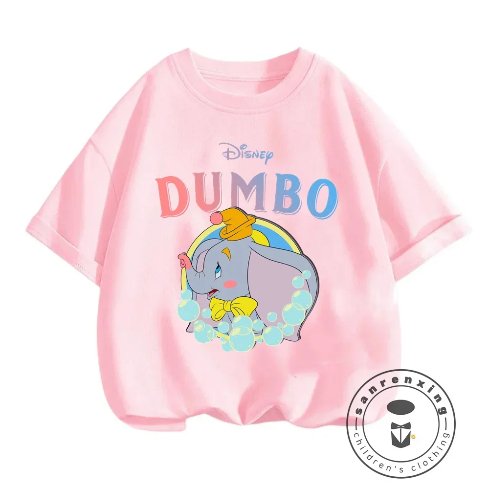 Summer\'s New Hit - Disney Dumbo Cartoon Prints on Affordable, Elastic O-neck T-shirts for Boys and Girls Cute Anime Apparel