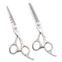 Tijeras profesionales de peluquería 5,5 ""6"" AQIABI Japón tijeras de adelgazamiento inoxidable barbería tijeras de corte de pelo rojo A1010