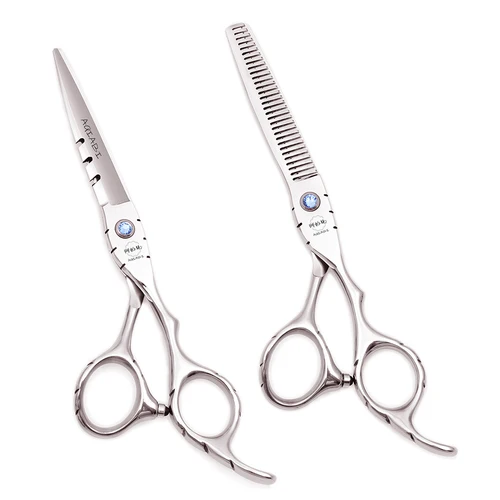 Imagen 1 del producto Tijeras profesionales de peluquería 5,5 ""6"" AQIABI Japón tijeras de adelgazamiento inoxidable barbería tijeras de corte de pelo rojo A1010