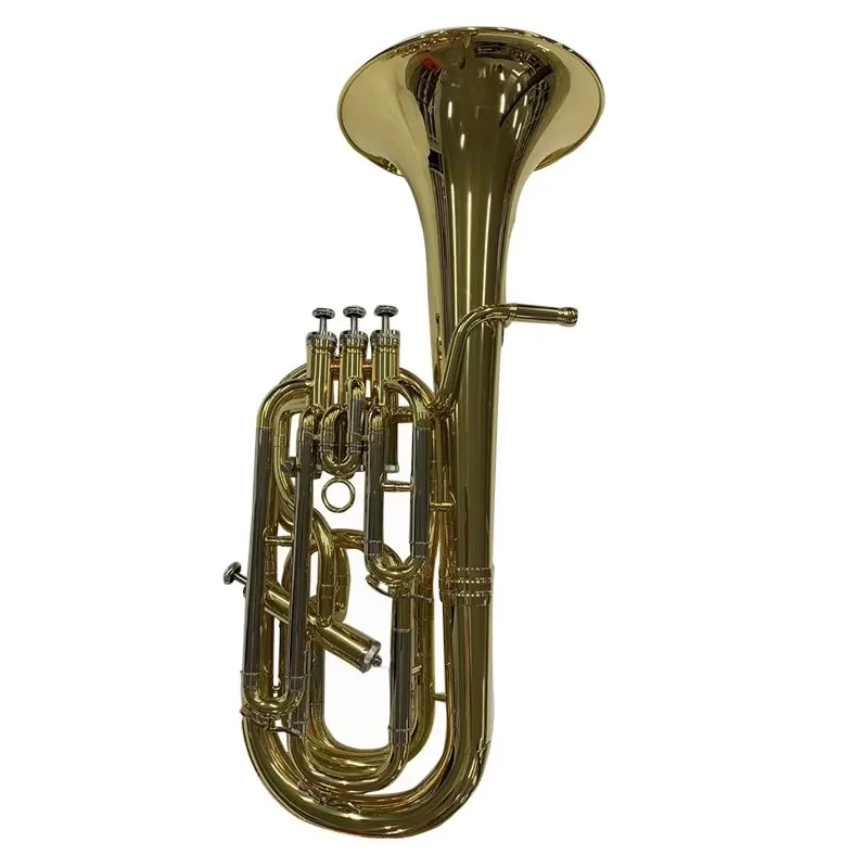 Professional High Standard 3+1 Piston Valve Gold Lacquer Finished Bariton Horn