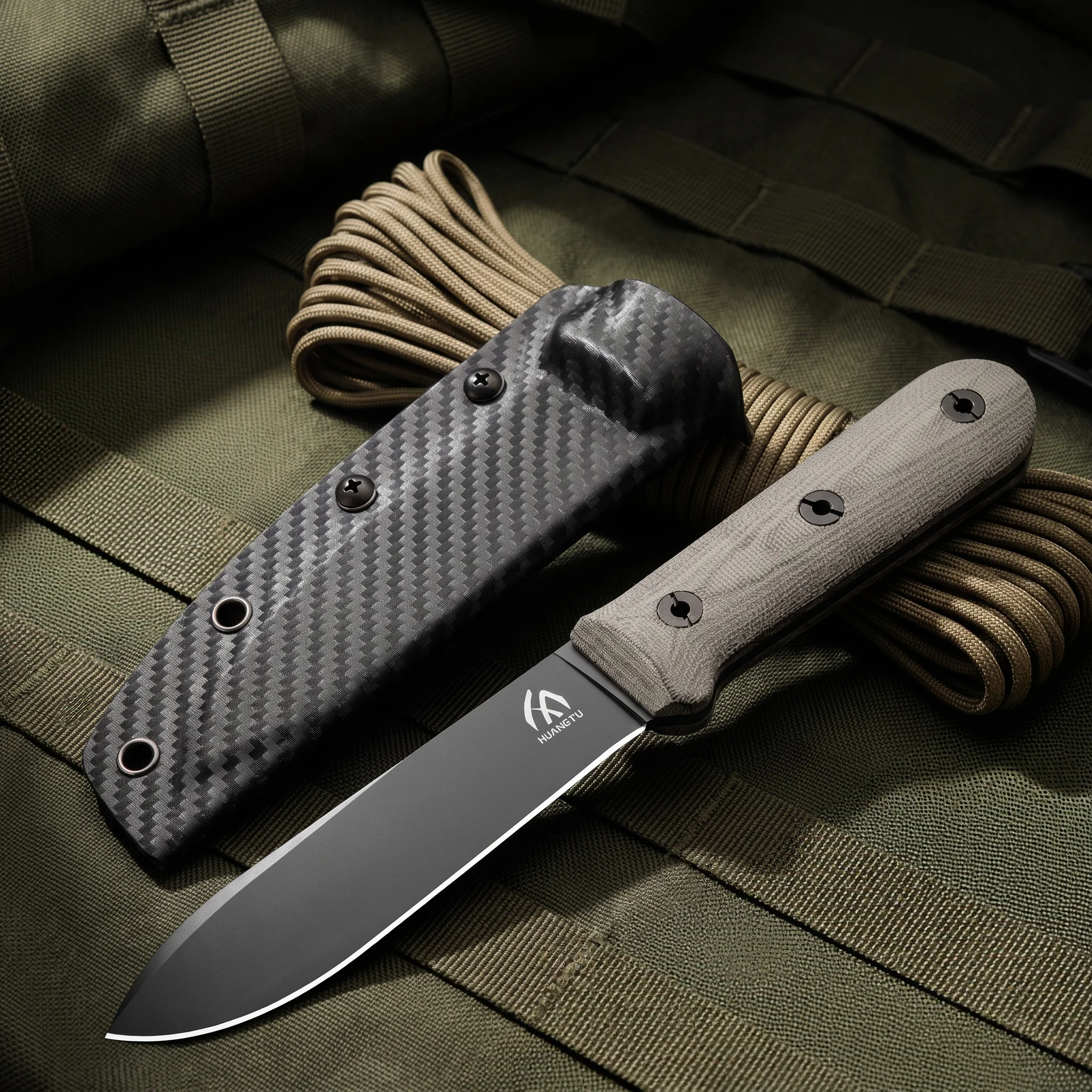 Bushcraft Knife Fixed - High Quality Steel Fixed Blade Outdoor