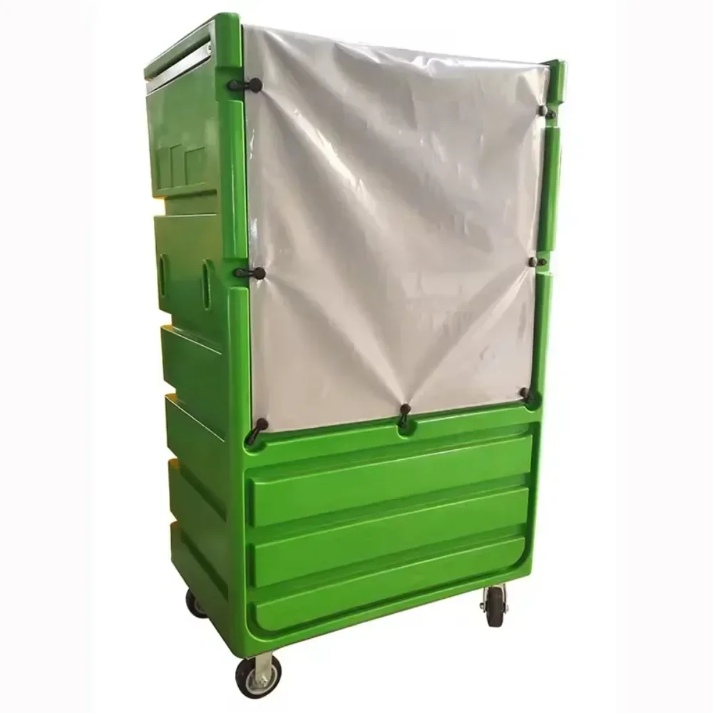 Plastic bulk cages for washing linen carts in hotels