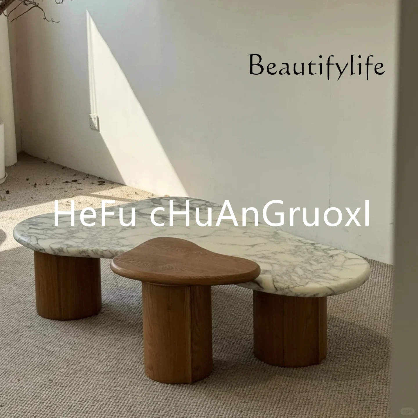 

X Medieval Style Solid Wood Coffee Table Living Room Home Marble Creative Retro Style Tea Table Negotiation Art Oval Table