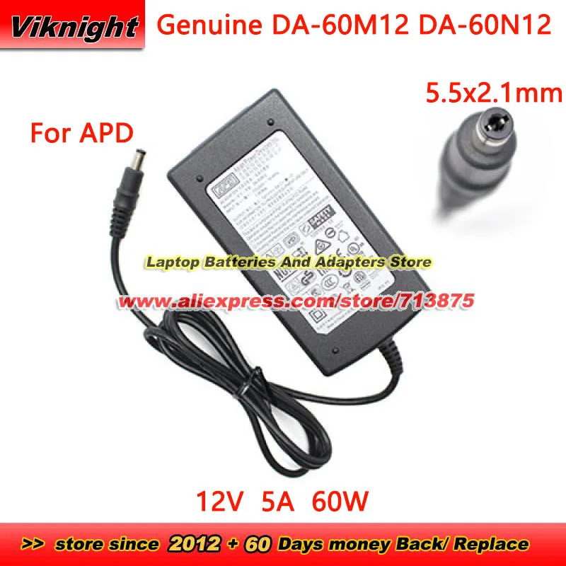 

Подлинная APD азиатская мощность Φ 12V 5A 60W адаптер переменного тока 5,5x2,1 мм для NAS326 EA9300 DA-60M12 DLINK AC3200 Asus Vivobook