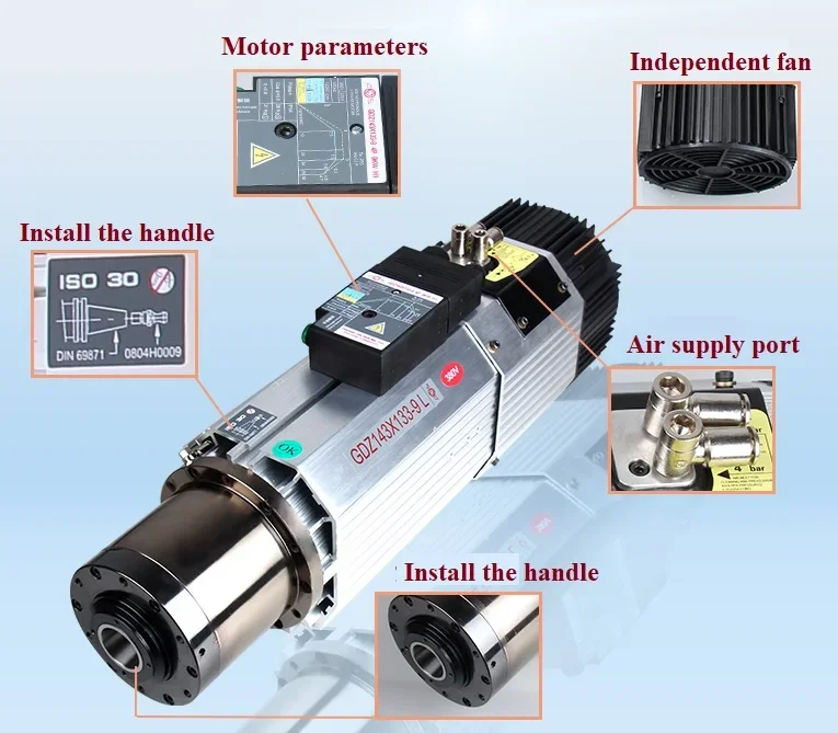 automatic tool change spindle 9kw for atc 