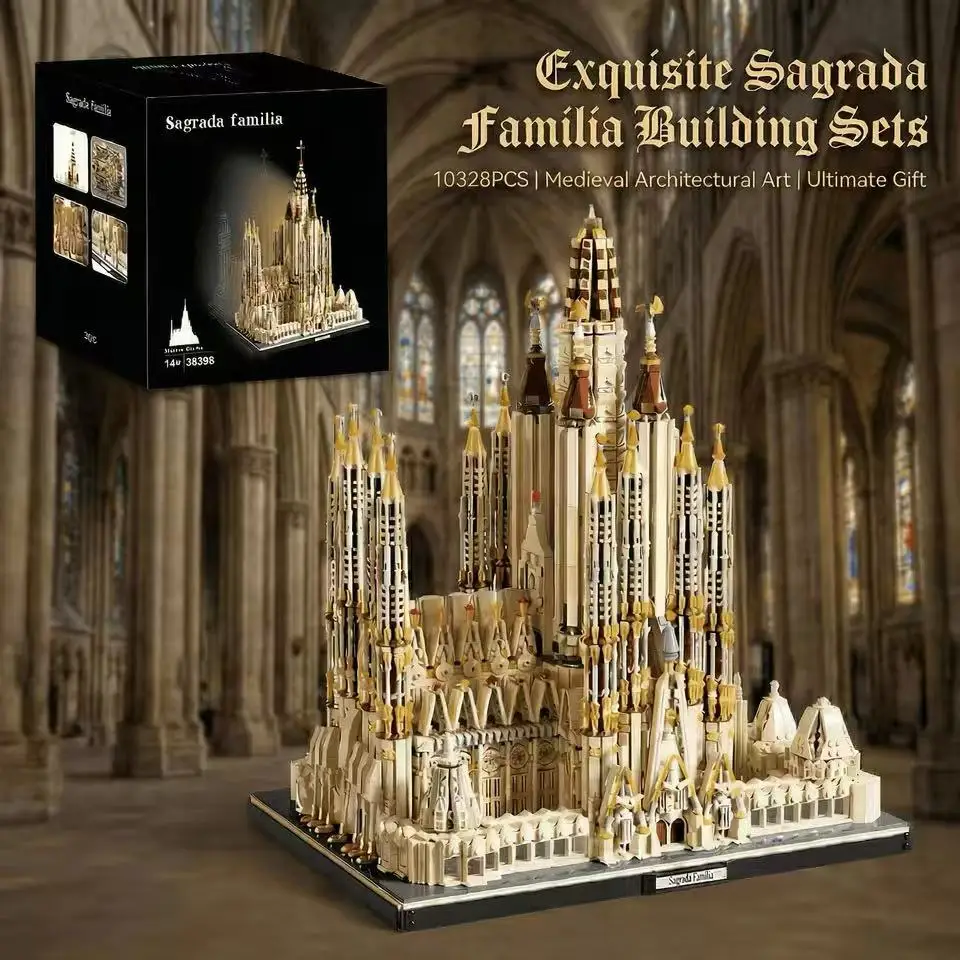 10327PCS Barcelona Sagrada Familia Model MOC-65795 Medieval Catholic Church Architectural Building Blocks Assembly Toys Kid Gift