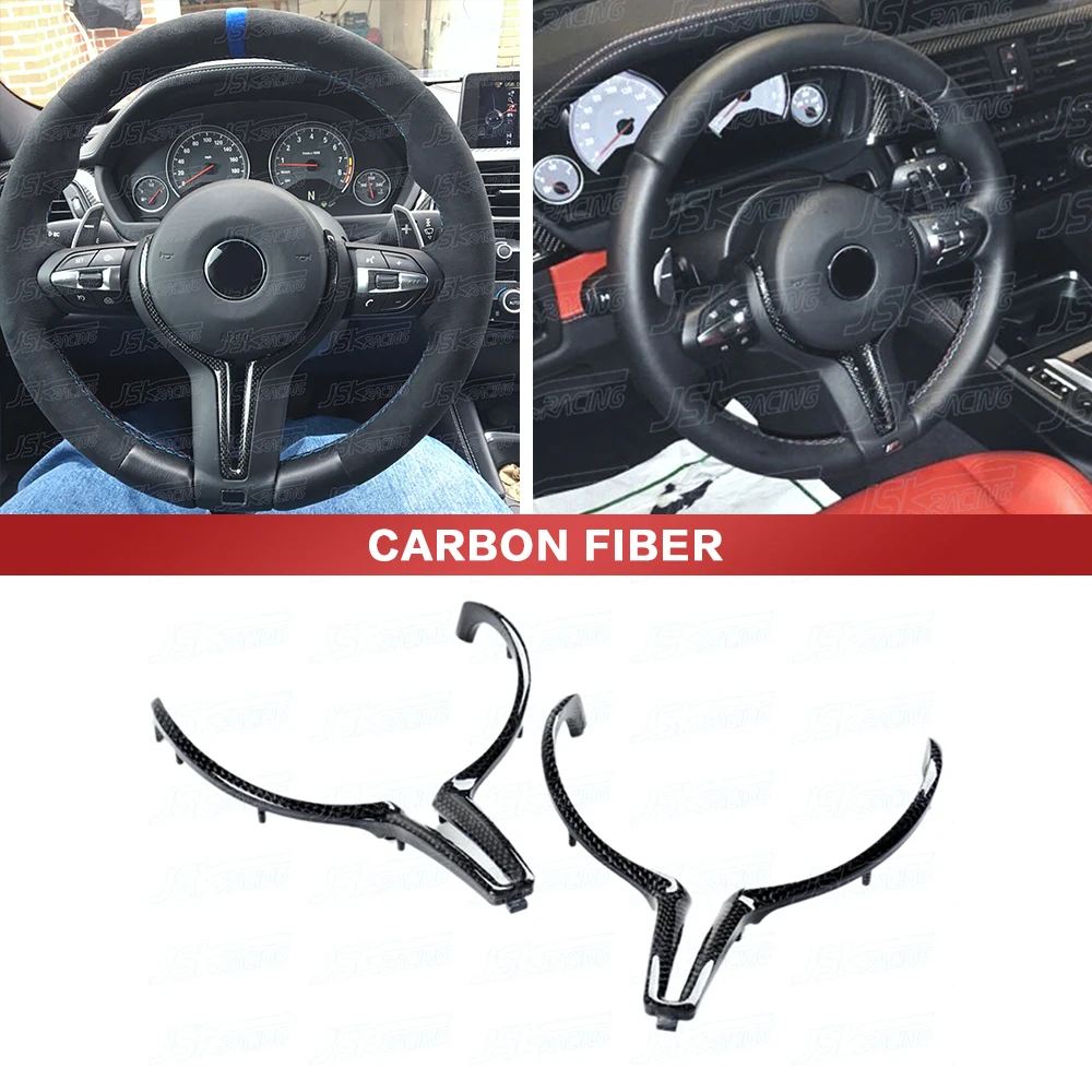 Real Carbon Fiber Steering Wheel Trim For Bmw M3 M4 M5 M6 F80 F82 F83 F10 F12