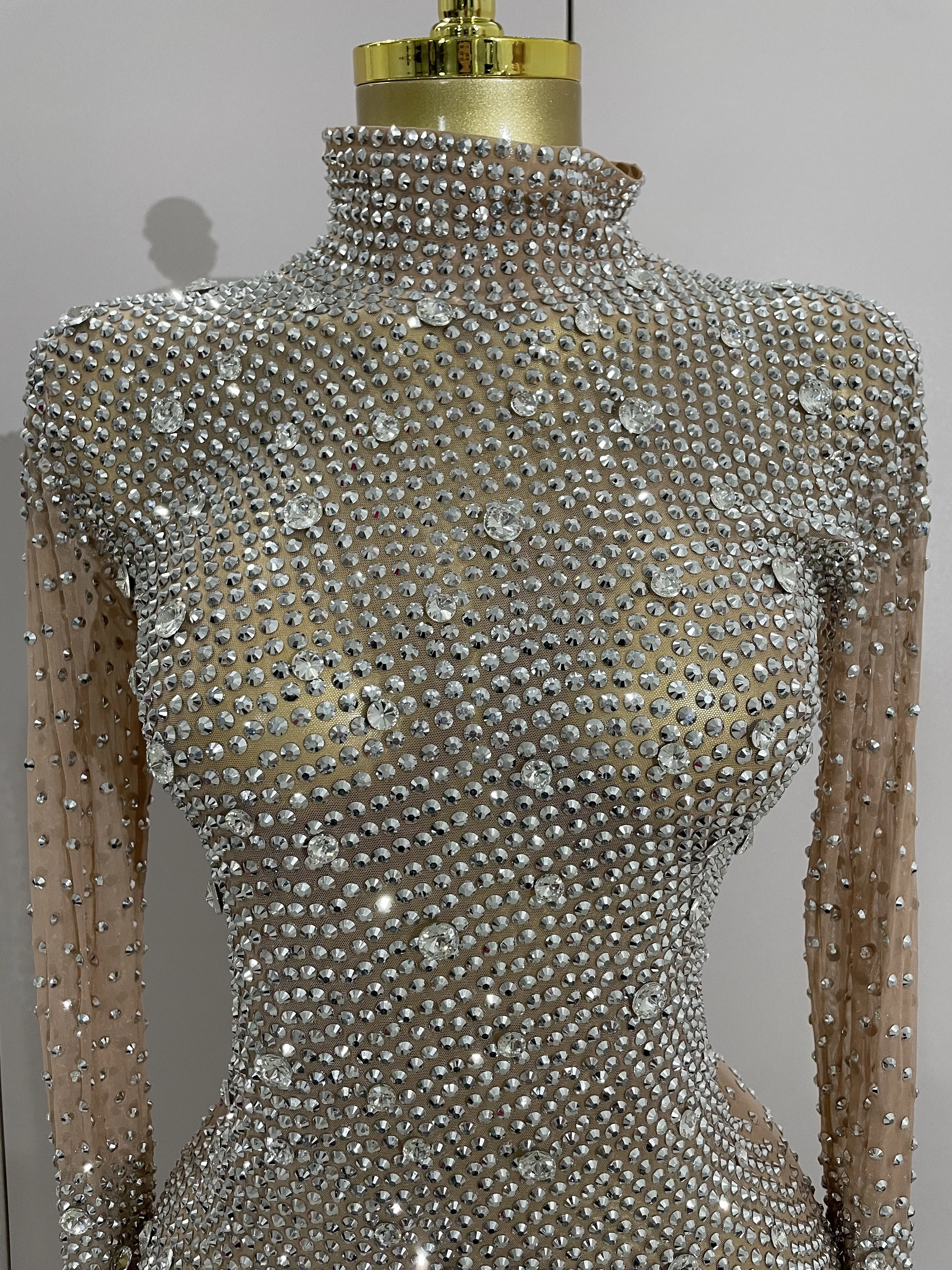 

Блестящие перчатки со стразами и длинными рукавами, эластичные боди 2025, женские вечерние роскошные костюмы для дня рождения, сексуальные сценические костюмы для ночного клуба