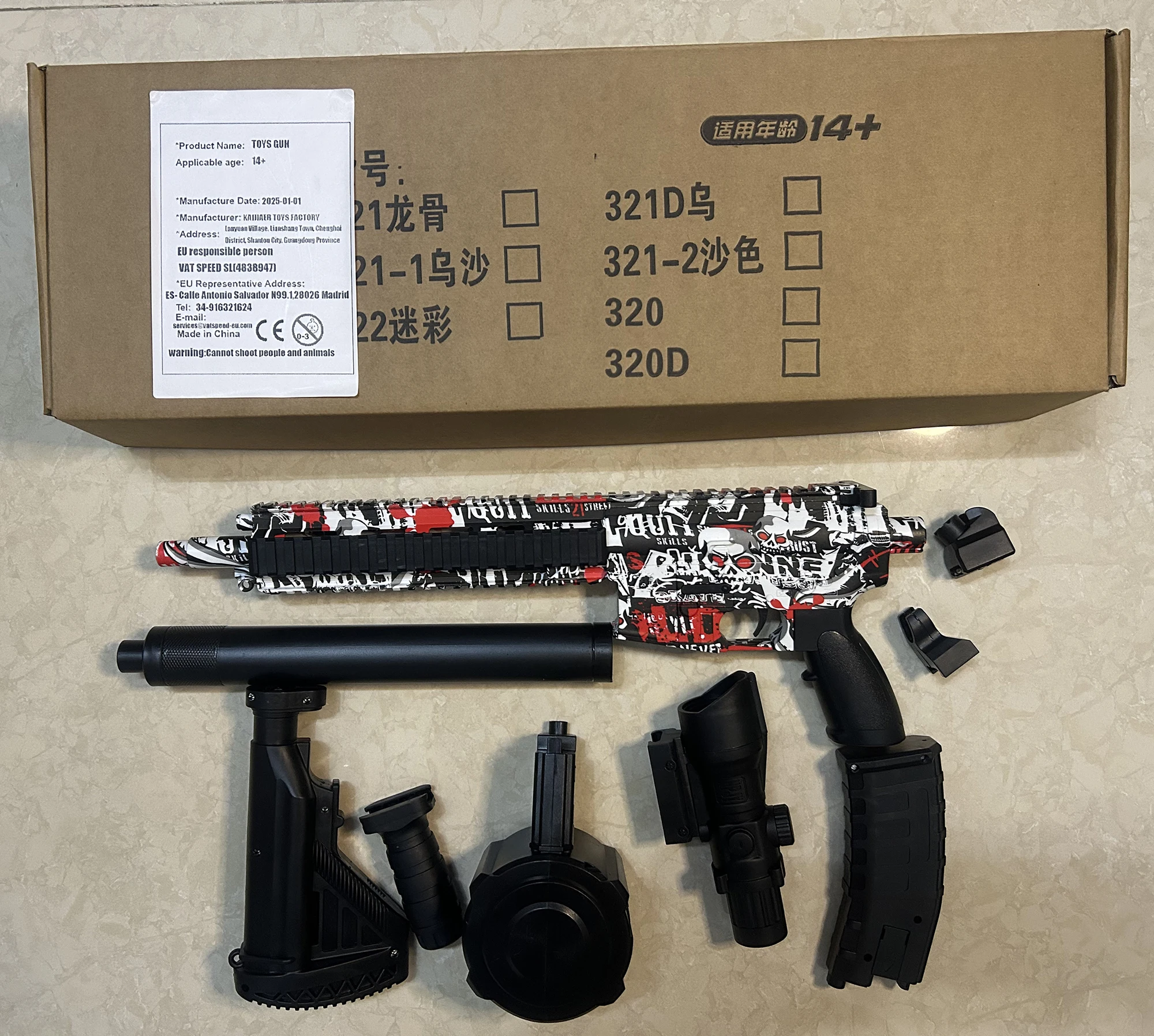 Bezpieczny, ręczny, trzpieniowy pistolet M416 z pociskami i automatycznym powrotem, może strzelać kulami żelowymi 7-8mm, zabawki na zewnątrz, zabawki rodzinne.