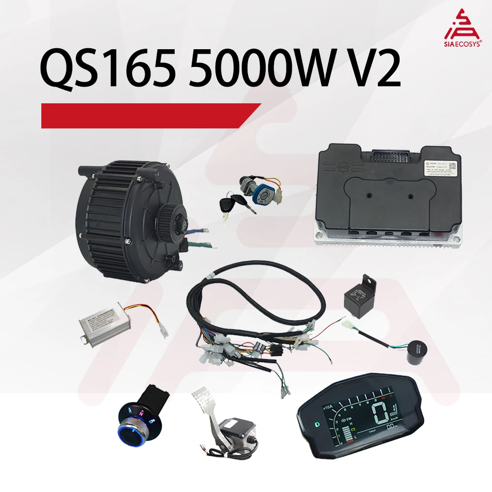 SiAECOSYS Mid Drive Motor Conversion Kit QS165 5000W 72V 35H V2 Go Kart with Fardriver ND72680 Controller