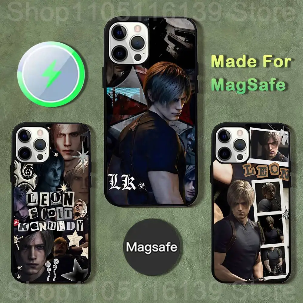 

L-Leon Scott K-Kennedy Phone Case For iPhone 17,16,15,14,13,12,11,Pro,Max,Plus,Mini,SE4,E Magnetic Magsafe Wireless Charging
