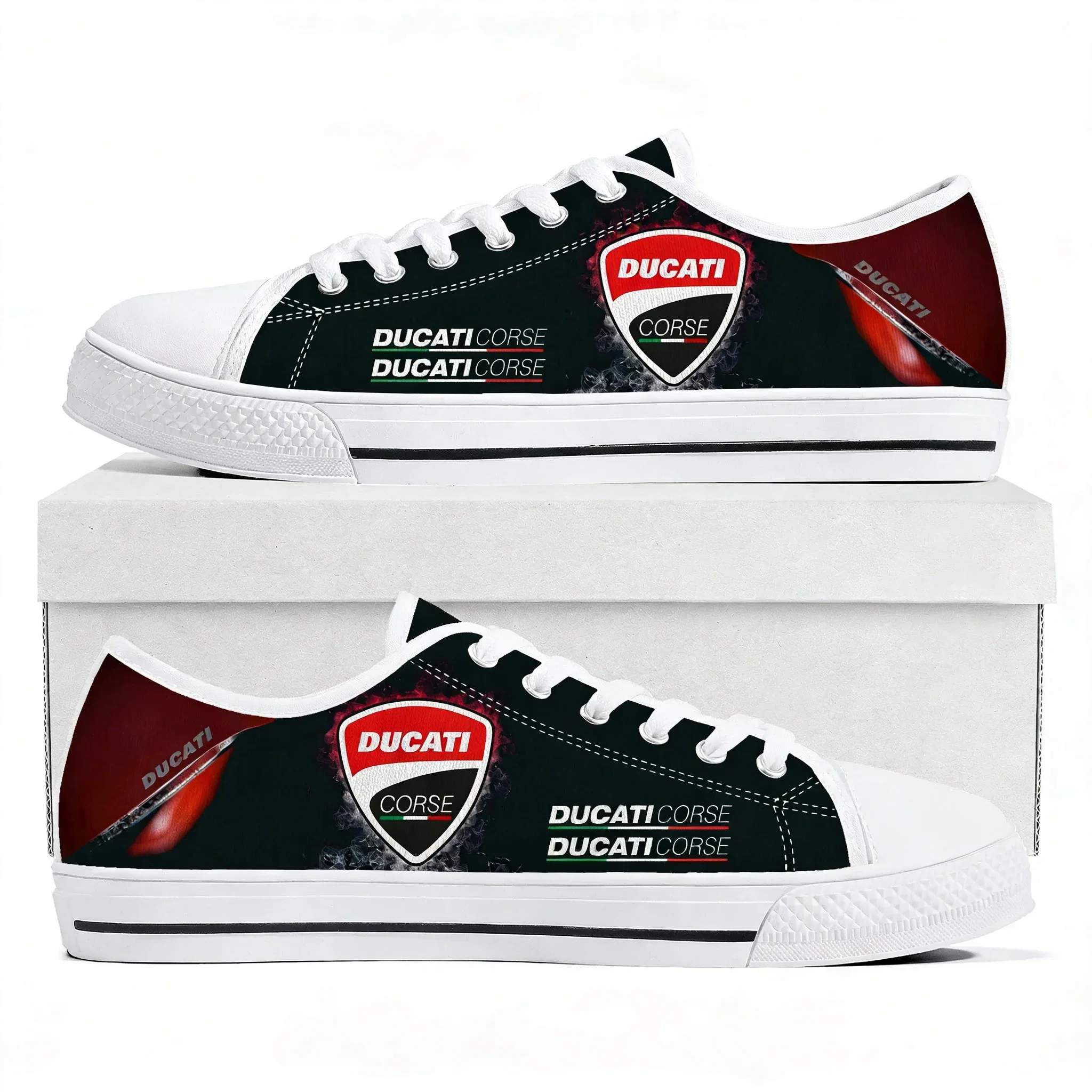 

D-Ducatis Low Top Sneakers Mens Womens Teenager High Quality Canvas Sneaker 3D Print Casual Couple Shoes Personalized Shoe