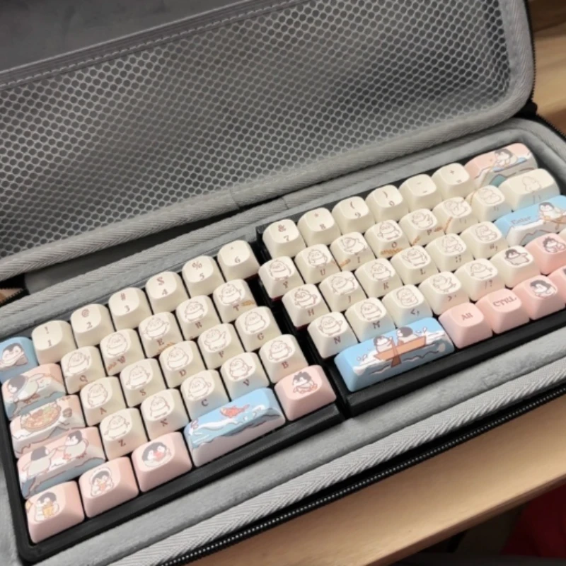 W64 Wireless Split Keyboard Hot-Swappable VIAL Customizable Left-Shifted Layout Wireless Connection Ergonomic Typing Peripheral