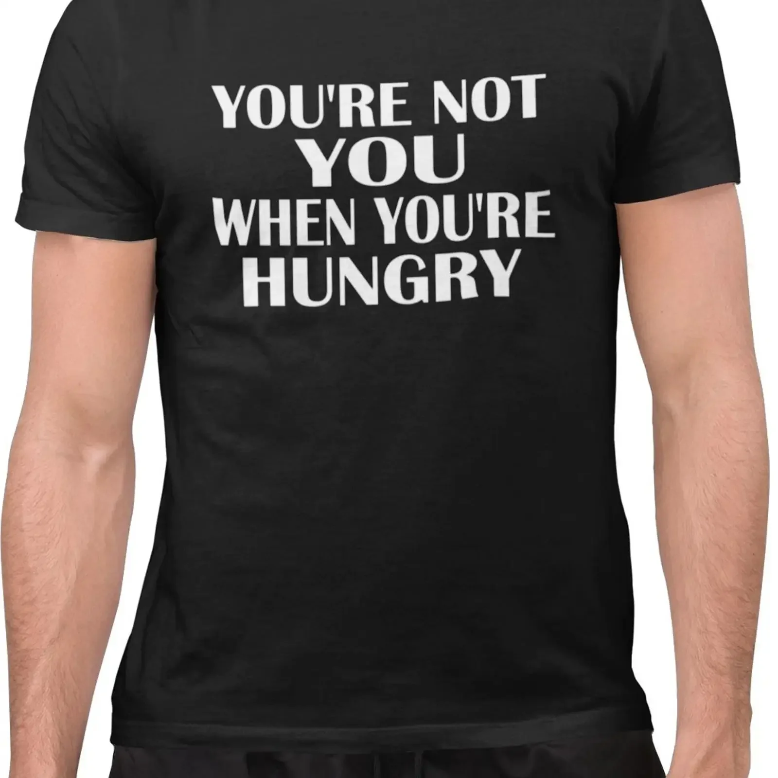 Funny T shirt You're not you when hungry sarcastic vintage Washed Versatile Comfortable Top For Everyday Wear Casual Breathable