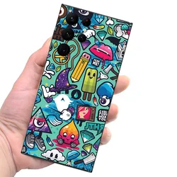 3D Colorful Cute Pattern Matte Skin Film Phone Back Wrap Sticker For SAMSUNG Galaxy S21 FE A52 A52S 5G A53 A73 5G Wrap Films