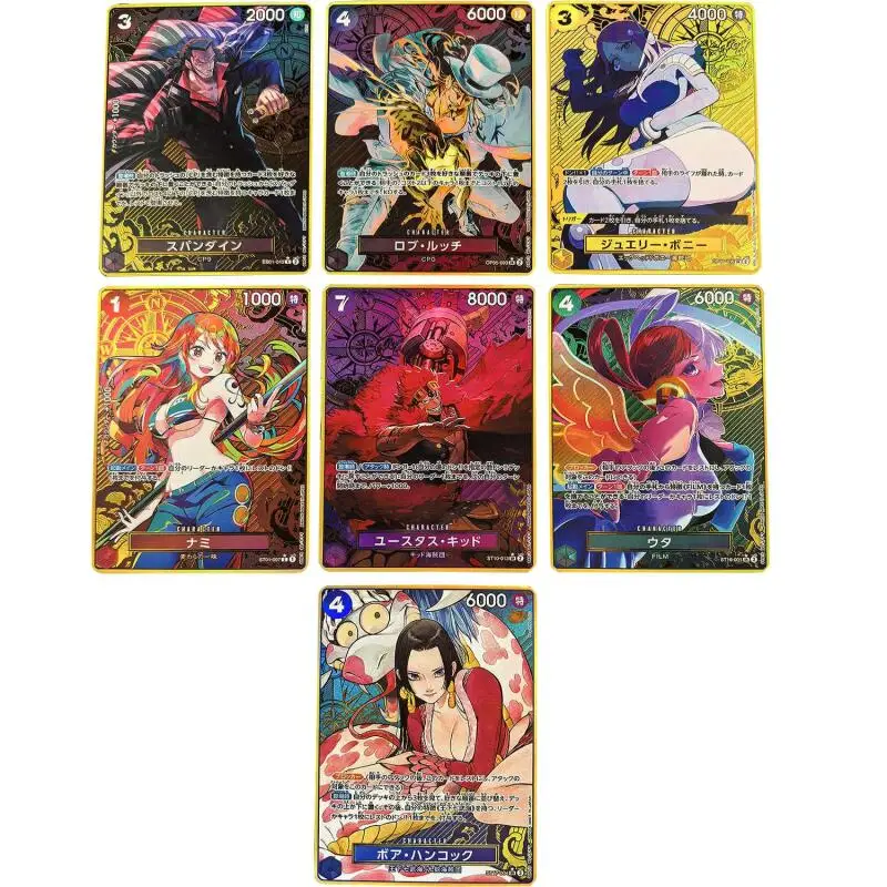 

7 шт./компл. One Piece Boa Hancock Nami Uta OPCG THE BEST DIY самодельные бумажные золотые карты аниме игровая коллекционная карта подарочная игрушка