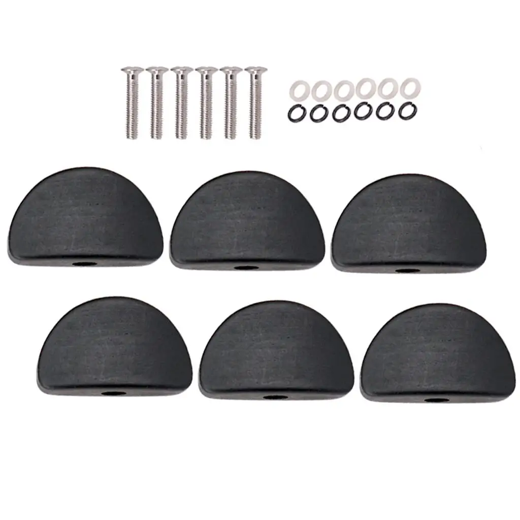 MagiDeal 6 x Guitar Tuning Peg machine Head Semi-circle Buttons Screw Gasket